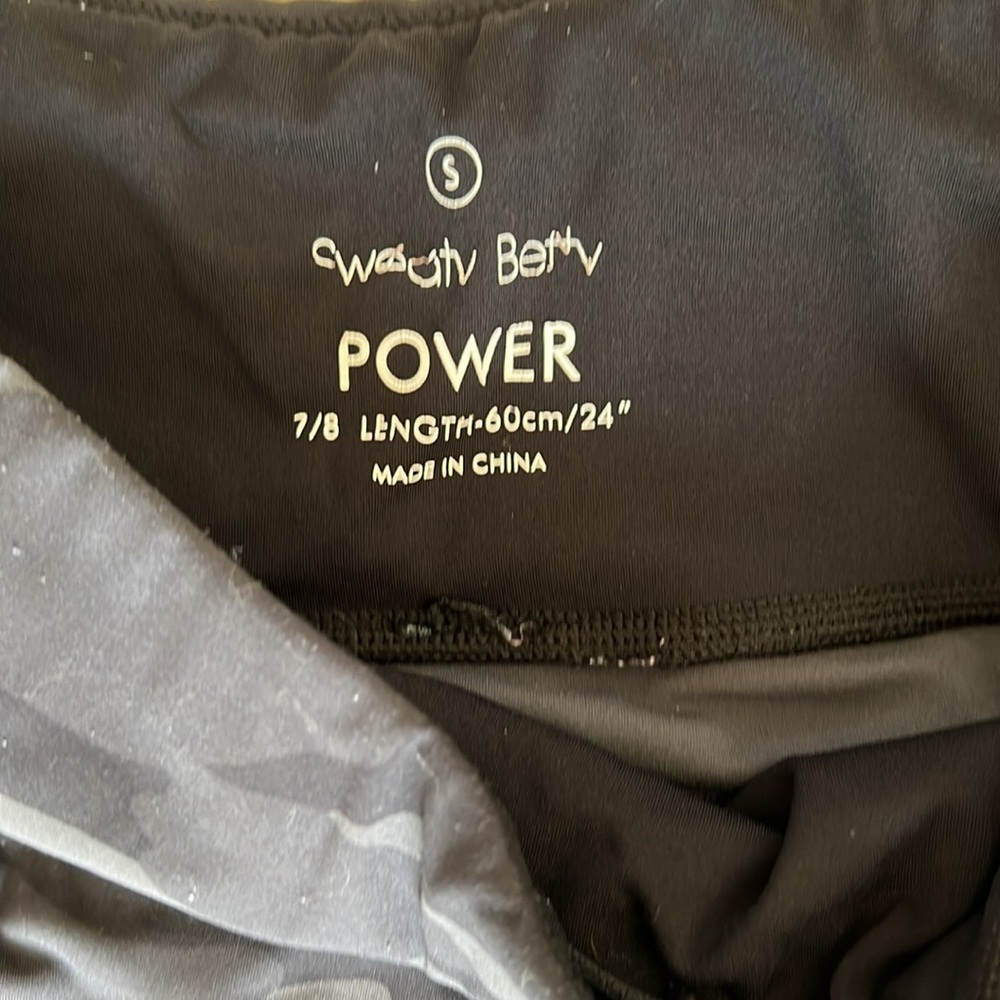 Sweaty Betty Power 7/8 Leggings Tights Black Grey Camo Print - Picture 3 of 6